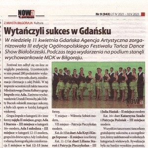NOWA gazeta biłgorajska - w artykule przeczytasz o sukcesie naszych tancerzy w Gdańsku